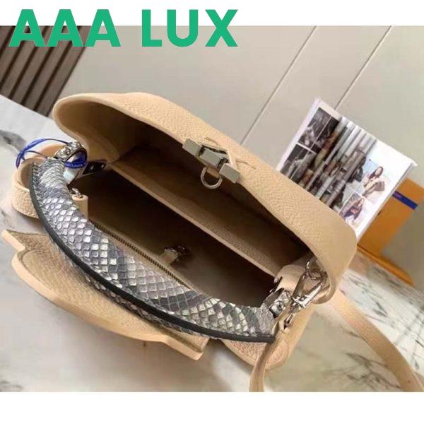 Replica Louis Vuitton LV Women Capucines MM Handbag Grey Taurillon Cowhide 7