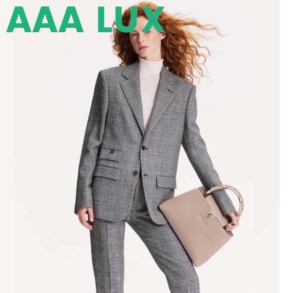 Replica Louis Vuitton LV Women Capucines MM Handbag Grey Taurillon Cowhide 11