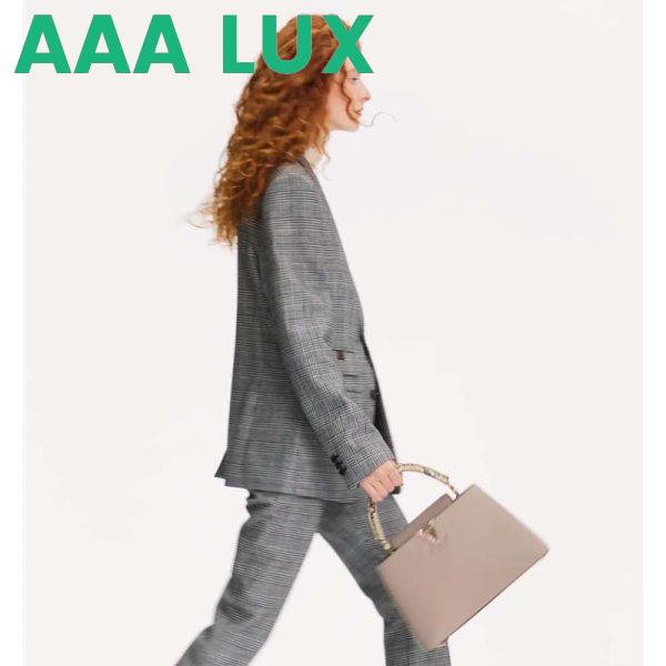 Replica Louis Vuitton LV Women Capucines MM Handbag Grey Taurillon Cowhide 12