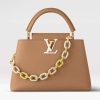 Replica Louis Vuitton LV Women Capucines MM Handbag Grey Taurillon Cowhide 13
