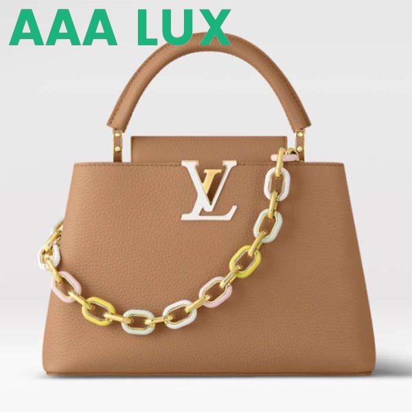 Replica Louis Vuitton LV Women Capucines MM Handbag Hazelnut Brown Taurillon Cowhide Leather 2