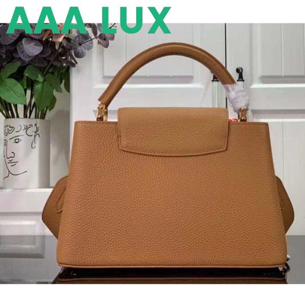 Replica Louis Vuitton LV Women Capucines MM Handbag Hazelnut Brown Taurillon Cowhide Leather 4