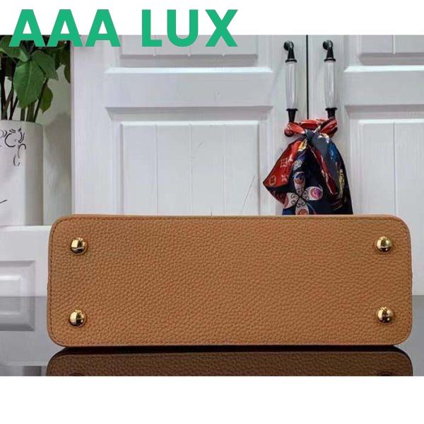 Replica Louis Vuitton LV Women Capucines MM Handbag Hazelnut Brown Taurillon Cowhide Leather 6
