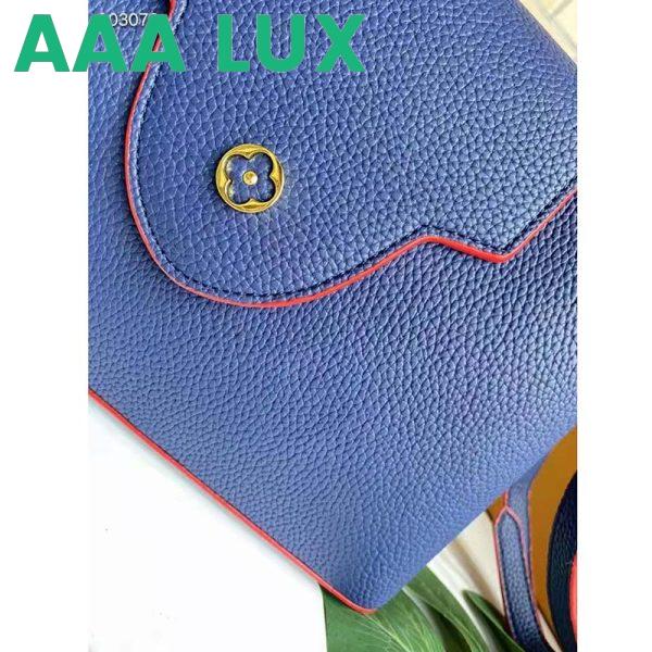 Replica Louis Vuitton LV Women Capucines MM Handbag Navy Blue Red Taurillon Leather 10