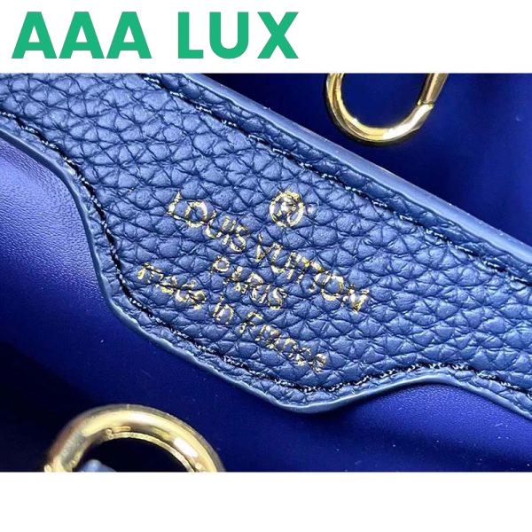 Replica Louis Vuitton LV Women Capucines MM Handbag Navy Blue Taurillon Leather 11