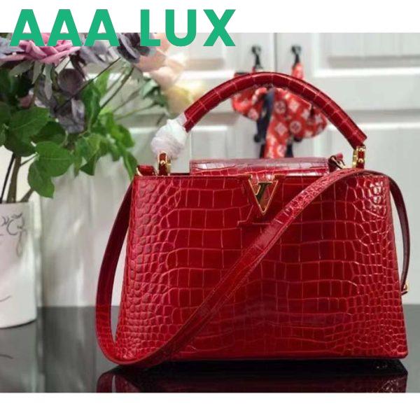 Replica Louis Vuitton LV Women Capucines MM Handbag Red Crocodilien Brillant Savoir Faire 3
