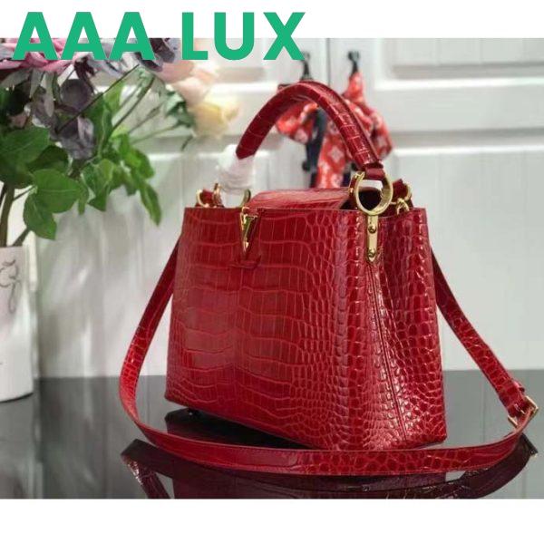 Replica Louis Vuitton LV Women Capucines MM Handbag Red Crocodilien Brillant Savoir Faire 4