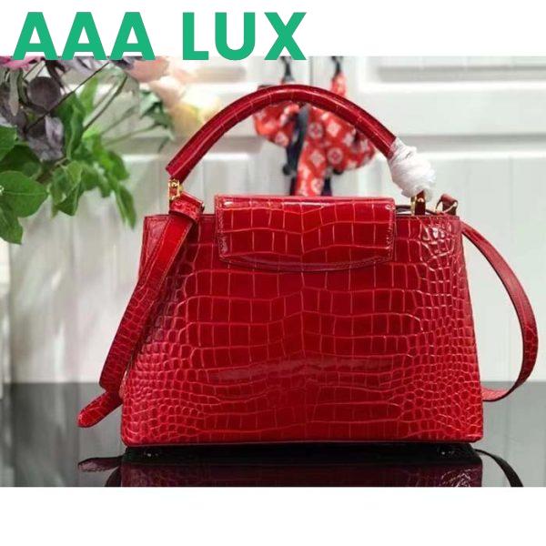 Replica Louis Vuitton LV Women Capucines MM Handbag Red Crocodilien Brillant Savoir Faire 5