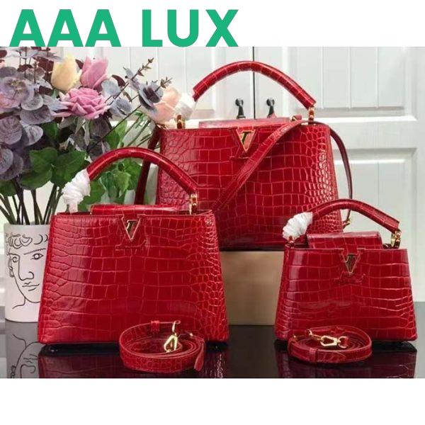 Replica Louis Vuitton LV Women Capucines MM Handbag Red Crocodilien Brillant Savoir Faire 8