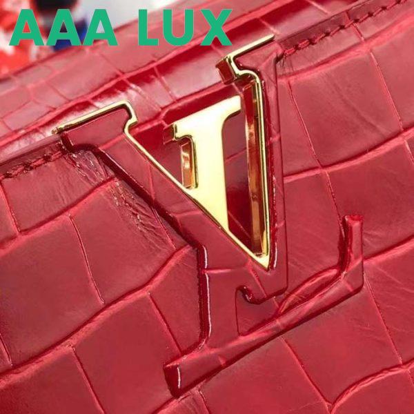 Replica Louis Vuitton LV Women Capucines MM Handbag Red Crocodilien Brillant Savoir Faire 9
