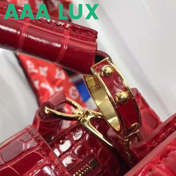 Replica Louis Vuitton LV Women Capucines MM Handbag Red Crocodilien Brillant Savoir Faire 11