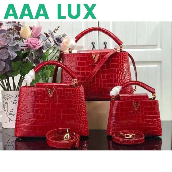 Replica Louis Vuitton LV Women Capucines MM Handbag Red Crocodilien Brillant Savoir Faire 13