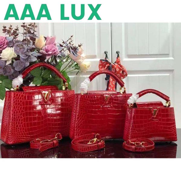 Replica Louis Vuitton LV Women Capucines MM Handbag Red Crocodilien Brillant Savoir Faire 14