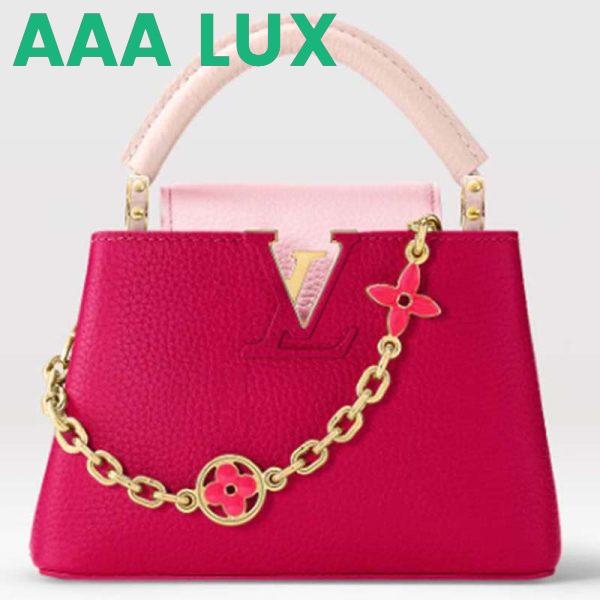 Replica Louis Vuitton LV Women Capucines MM Handbag Rose Pink Taurillon Leather