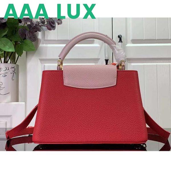Replica Louis Vuitton LV Women Capucines MM Handbag Rose Pink Taurillon Leather 3
