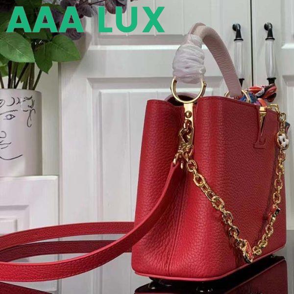 Replica Louis Vuitton LV Women Capucines MM Handbag Rose Pink Taurillon Leather 4