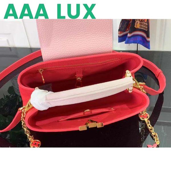 Replica Louis Vuitton LV Women Capucines MM Handbag Rose Pink Taurillon Leather 6