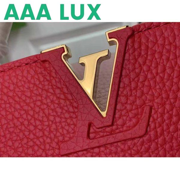 Replica Louis Vuitton LV Women Capucines MM Handbag Rose Pink Taurillon Leather 7