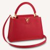 Replica Louis Vuitton LV Women Capucines MM Handbag Steeple Gray Greige Taurillon Leather 13