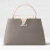 Replica Louis Vuitton LV Women Capucines MM Handbag Yellow Beige Taurillon Leather Canvas 16