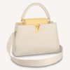 Replica Louis Vuitton LV Women Capucines MM Handbag Steeple Gray Greige Taurillon Leather 12