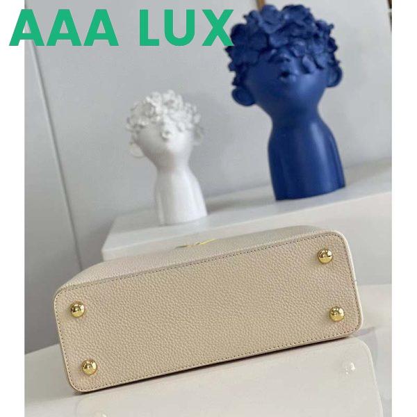 Replica Louis Vuitton LV Women Capucines MM Handbag Yellow Beige Taurillon Leather Canvas 7