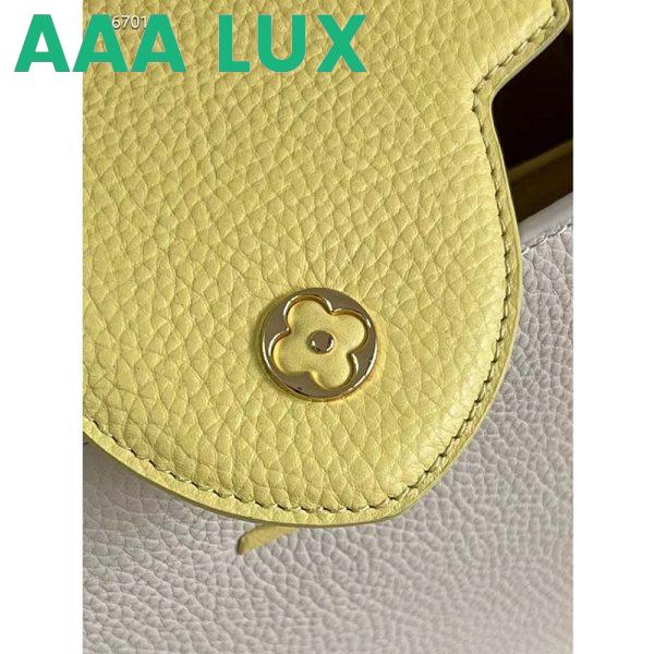Replica Louis Vuitton LV Women Capucines MM Handbag Yellow Beige Taurillon Leather Canvas 10