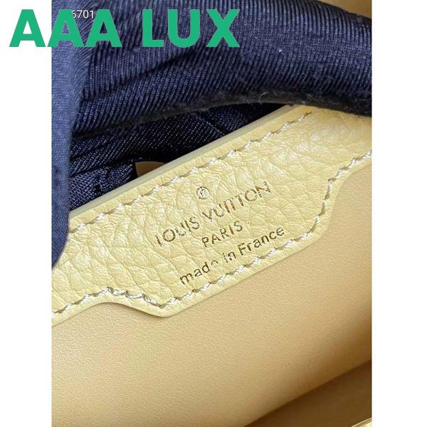Replica Louis Vuitton LV Women Capucines MM Handbag Yellow Beige Taurillon Leather Canvas 11