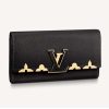 Replica Louis Vuitton LV Women Capucines Monogram Flower Wallet Taurillon Leather-Black