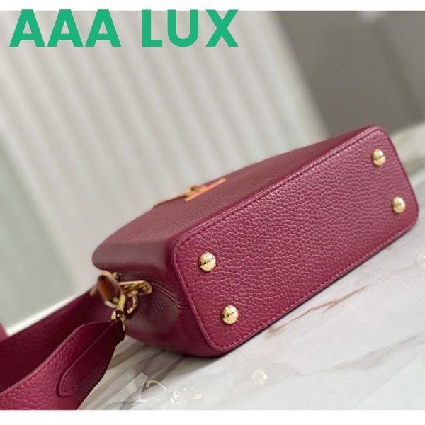 Replica Louis Vuitton LV Women Capucines Mini Handbag Red Taurillon Ostrich Leather 6