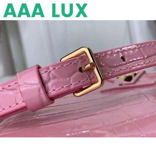 Replica Louis Vuitton LV Women Capucines Mini Handbag Pink Crocodilien Brillant Savoir Faire 10