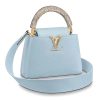 Replica Louis Vuitton LV Women Capucines Mini Handbag White Brilliant Crocodilien Leather 13