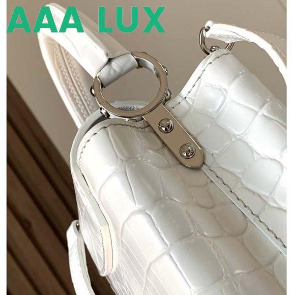 Replica Louis Vuitton LV Women Capucines Mini Handbag White Brilliant Crocodilien Leather 9