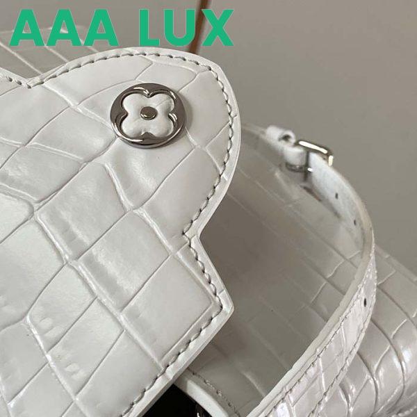 Replica Louis Vuitton LV Women Capucines Mini Handbag White Brilliant Crocodilien Leather 10