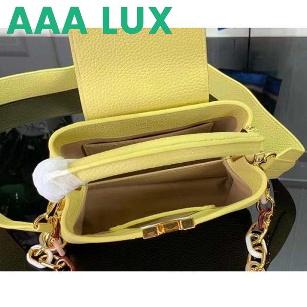 Replica Louis Vuitton LV Women Capucines Mini Handbag Yellow Taurillon Cowhide Leather 7