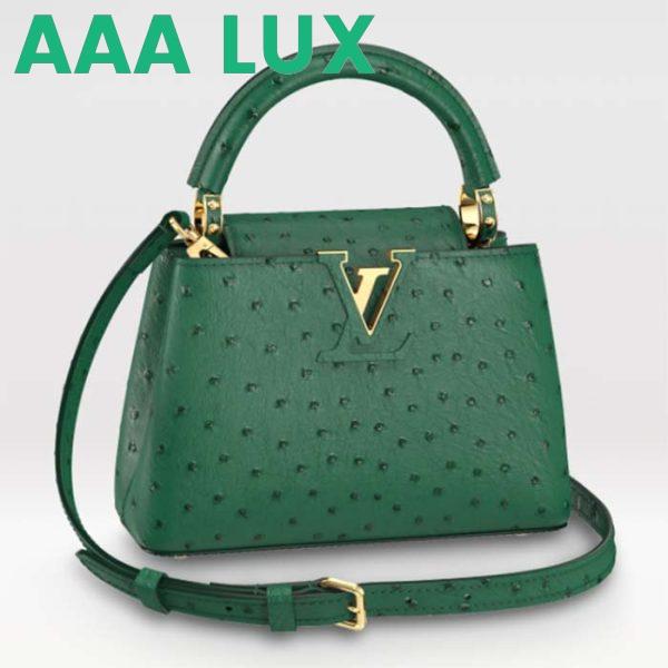 Replica Louis Vuitton LV Women Capucines Mini Menthe Mint Ostrich Leather Monogram Flower