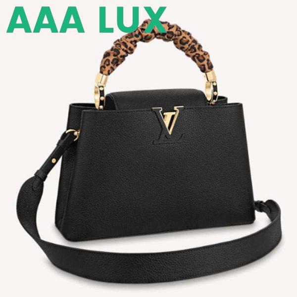 Replica Louis Vuitton LV Women Capucines MM Black Taurillon Cowhide Leather