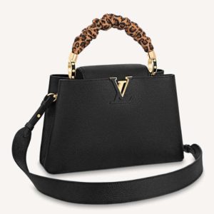 Replica Louis Vuitton LV Women Capucines MM Black Taurillon Cowhide Leather 2