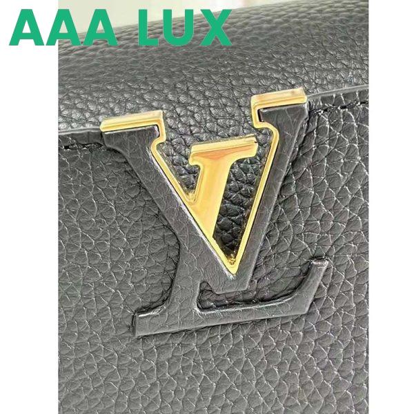 Replica Louis Vuitton LV Women Capucines MM Black Taurillon Cowhide Leather 9