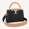 Replica Louis Vuitton LV Women Capucines MM Handbag Black Gold Arizona Taurillon Leather