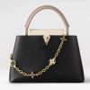 Replica Louis Vuitton LV Women Capucines MM Handbag Black Gold Arizona Taurillon Leather 13