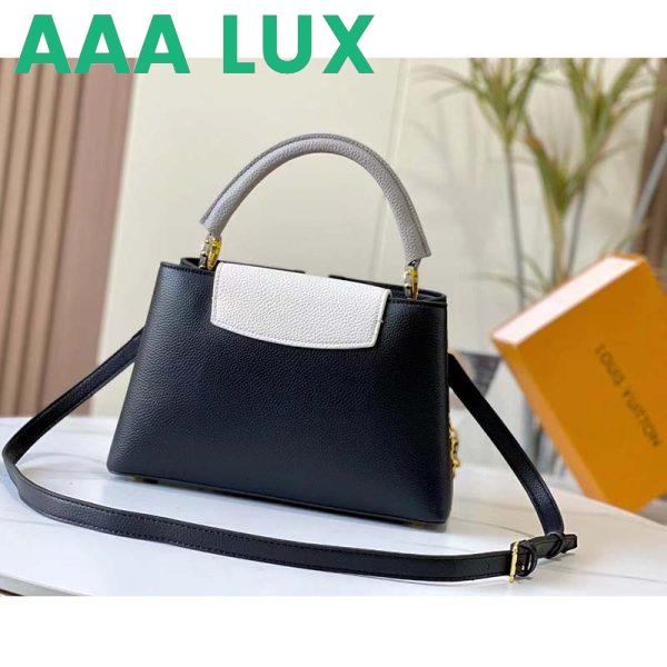 Replica Louis Vuitton LV Women Capucines MM Handbag Black Gray Taurillon Leather 4