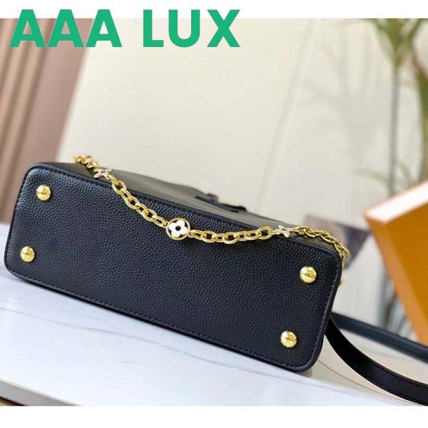 Replica Louis Vuitton LV Women Capucines MM Handbag Black Gray Taurillon Leather 6
