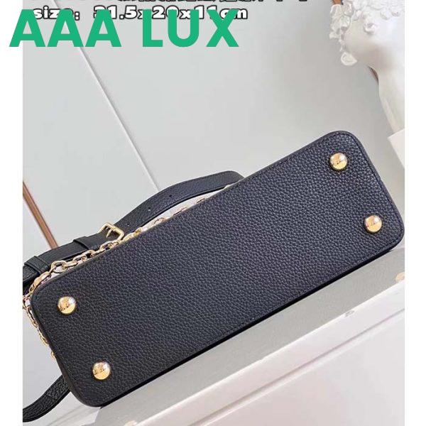 Replica Louis Vuitton LV Women Capucines MM Handbag Black Pink Taurillon Leather 9