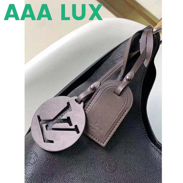 Replica Louis Vuitton LV Women Carmel Hobo Bag Black Mahina Perforated Calf Leather 8