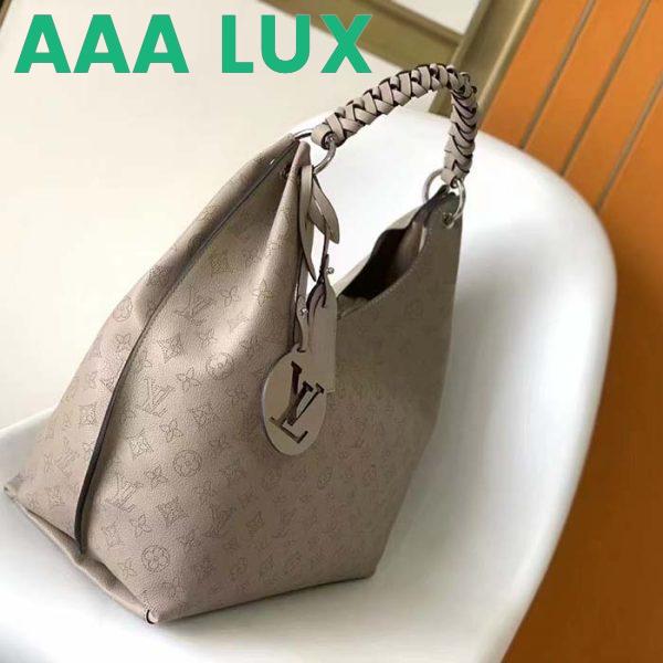 Replica Louis Vuitton LV Women Carmel Hobo Bag Gris Souris Gray Mahina Perforated Calfskin Leather 5
