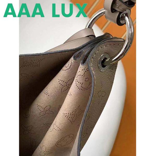 Replica Louis Vuitton LV Women Carmel Hobo Bag Gris Souris Gray Mahina Perforated Calfskin Leather 7