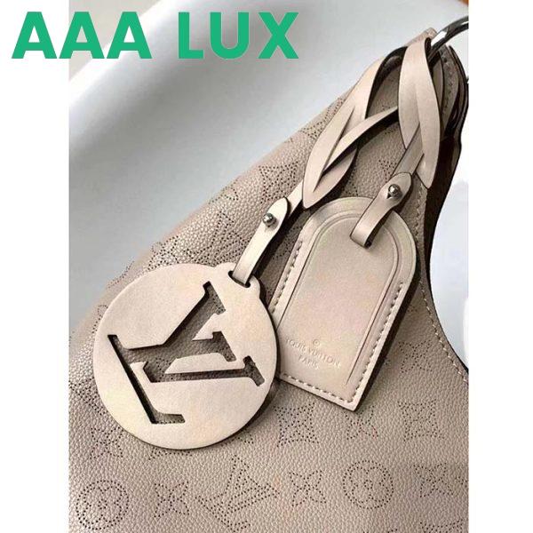Replica Louis Vuitton LV Women Carmel Hobo Bag Gris Souris Gray Mahina Perforated Calfskin Leather 8