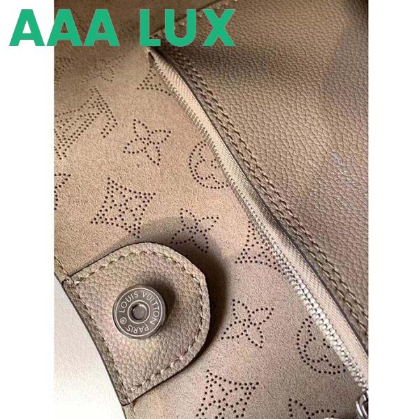 Replica Louis Vuitton LV Women Carmel Hobo Bag Gris Souris Gray Mahina Perforated Calfskin Leather 10