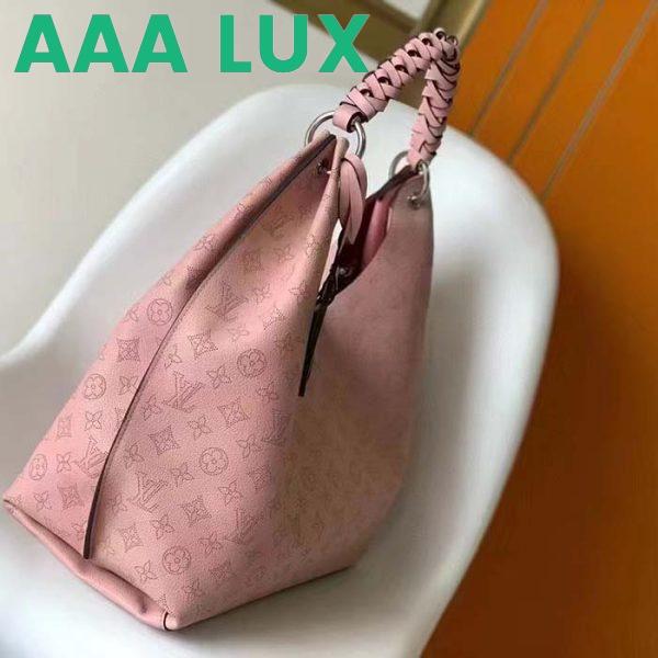 Replica Louis Vuitton LV Women Carmel Hobo Bag Pink Mahina Perforated Calfskin Leather 5